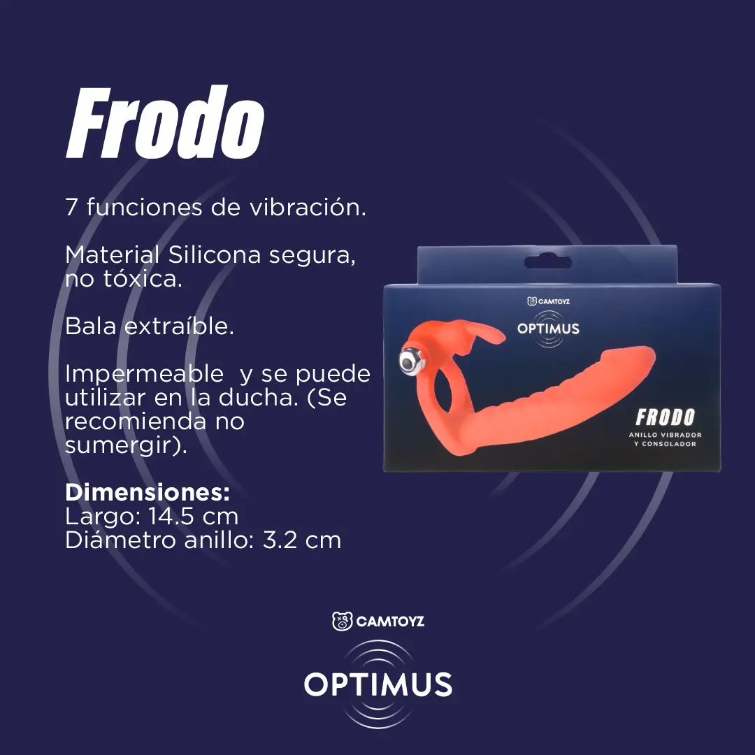 Anillo Vibrador y Consolador Frodo Rojo - Image 6