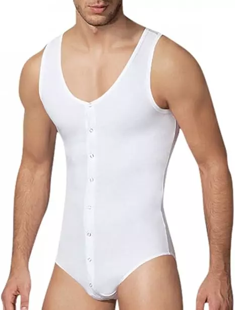 Enterizo corto de hombre blanco Talla L- Salvaje Sex Store