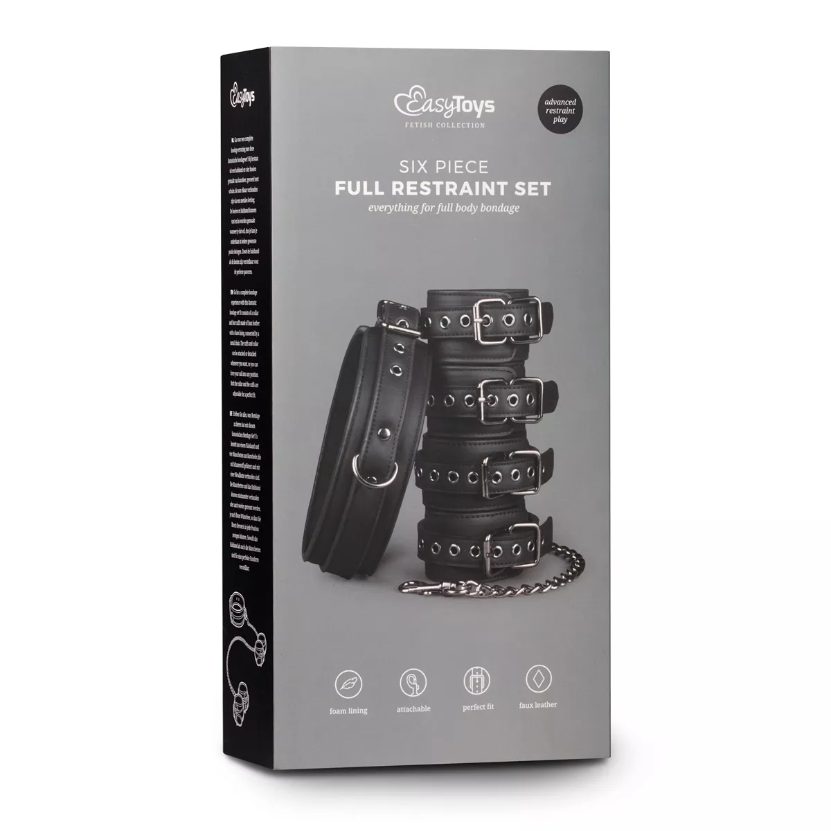 Set Esposas Muñecas-Tobillos y Collar Bdsm- Salvaje Sex Store